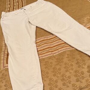 d. jeans Women's Straight Leg White Jeans, Cotton Blend, Rhinestone Pockets, 10